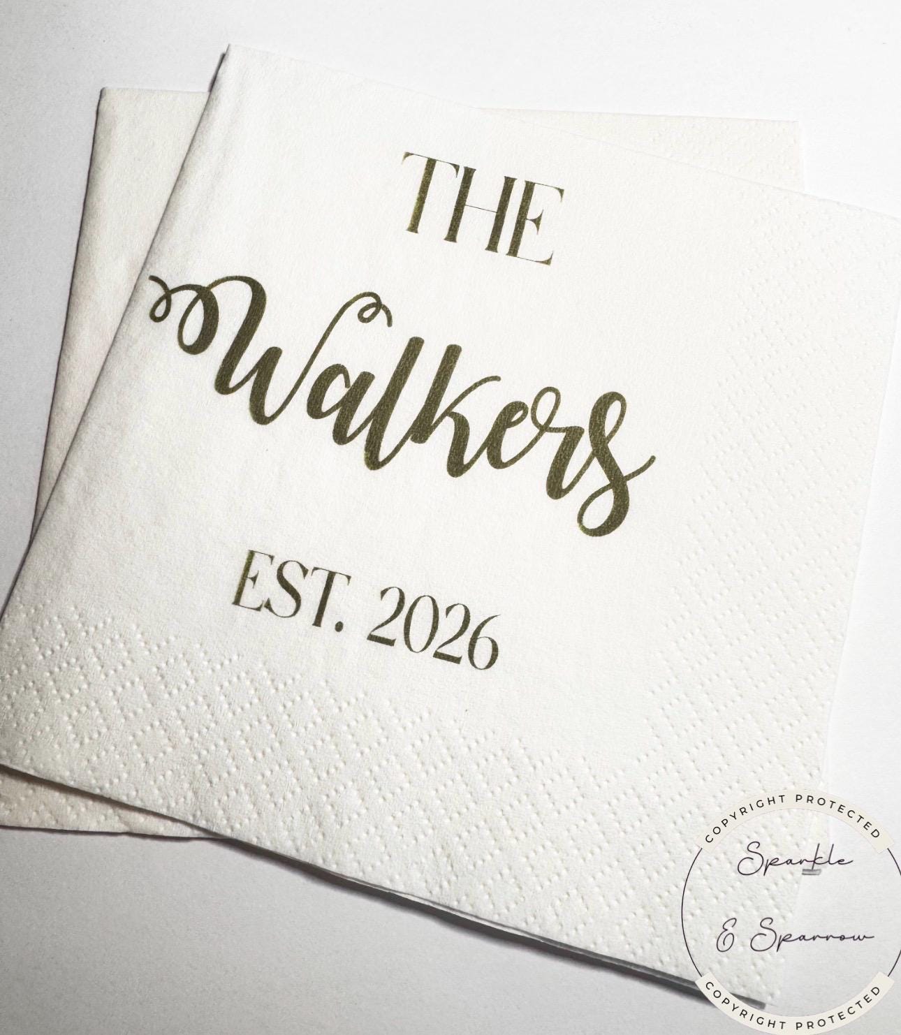 Monogrammed Wedding Napkins Wedding Reception Bridal Shower Personalized Green Wedding Cocktail, Luncheon or Dinner Napkins Set of 25