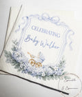 Boy Baby Shower Blue Baby Carriage Blue Bow Baby Shower Blue Custom Baby Shower Personalized Cocktail, Luncheon or Dinner Napkins Set of 25