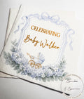 Boy Baby Shower Blue Baby Carriage Blue Bow Baby Shower Blue Custom Baby Shower Personalized Cocktail, Luncheon or Dinner Napkins Set of 25