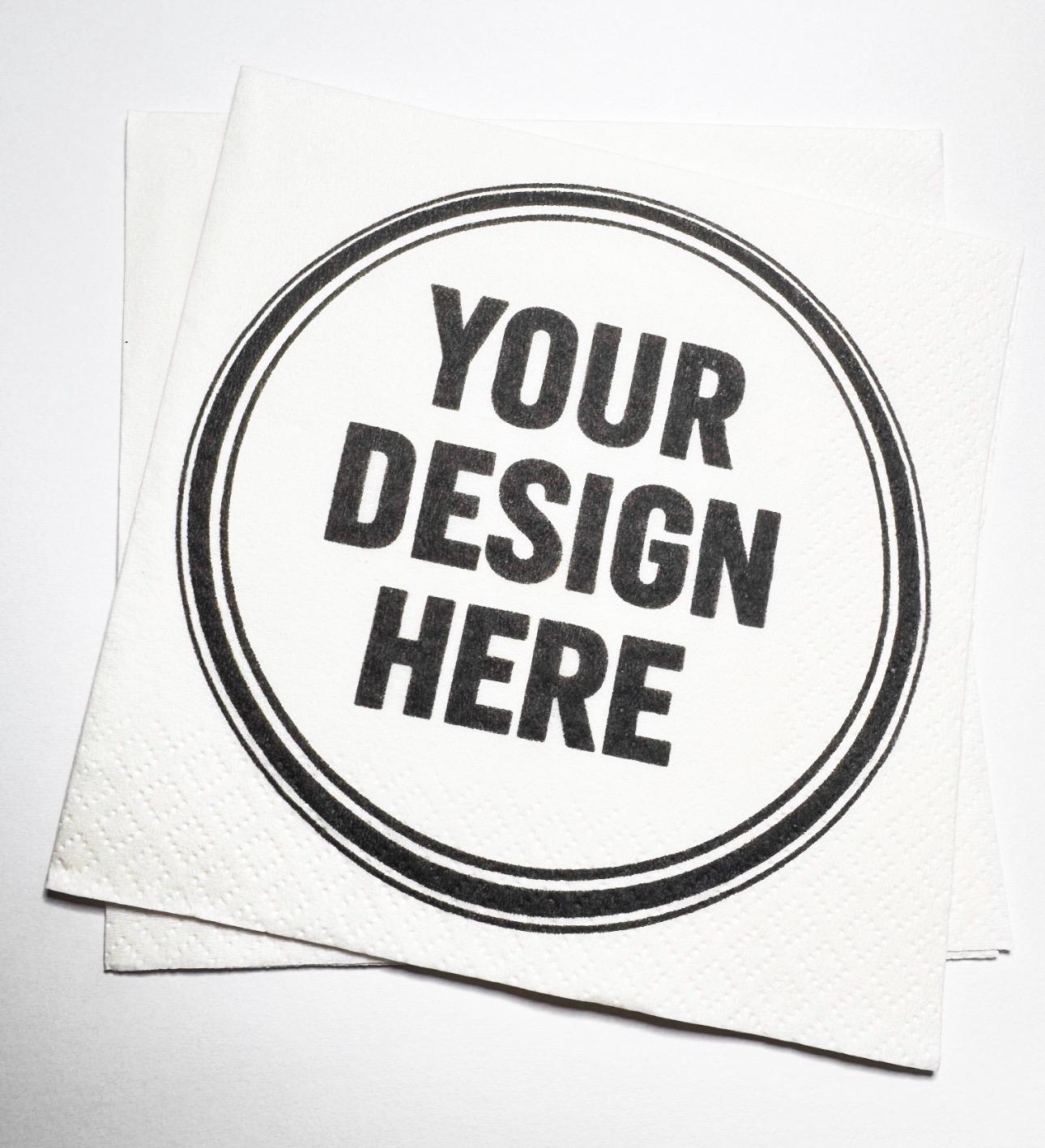 Custom Design Printed Napkins Custom Business Logo Wedding Design Custom Picture Personalized Cocktail, Luncheon or Dinner Napkins Set of 25