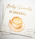 A Baby is Brewing Baby Shower Coffee Themed Baby Shower Espresso Bar Baby Brunch Fall Baby Shower Personalized Cocktail Napkins, Set of 25