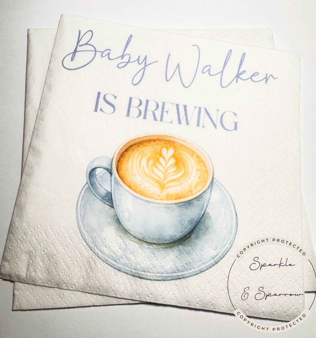 A Baby is Brewing Baby Shower Coffee Themed Baby Shower Espresso Bar Baby Brunch Fall Baby Shower Personalized Cocktail Napkins, Set of 25