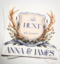 The Hunt is Over Deer Antler Rehearsal Dinner Engagement Party Hunt is Over Engagement Rustic Bridal Shower Personalized Napkins, Set of 25