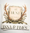The Hunt is Over Deer Antler Rehearsal Dinner Engagement Party Hunt is Over Engagement Rustic Bridal Shower Personalized Napkins, Set of 25