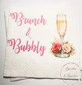 Brunch & Bubbly Bridal Shower Champagne Mimosa Bar Bridal Brunch Pink Floral Mimosa Bridal Cocktail, Luncheon or Dinner Napkins Set of 25