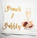 Brunch & Bubbly  Bridal Shower Champagne Mimosa Bar Bridal Brunch Fall Floral Mimosa Bridal Cocktail, Luncheon or Dinner Napkins Set of 25