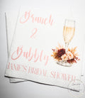 Brunch & Bubbly Fall Bridal Shower Mimosa Bar Bridal Brunch Fall Bridal Shower Personalized Cocktail, Luncheon or Dinner Napkins Set of 25