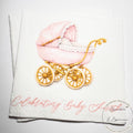 Pink Baby Carriage Girl Baby Shower Preppy Southern Shower Pink Stroller Personalized Cocktail, Luncheon or Dinner Napkins Set of 25