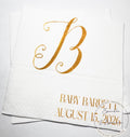 Gold Monogram Baby Shower Neutral Baby Shower Fall Baby Shower Napkins Personalized Cocktail, Luncheon or Dinner Napkins Set of 25