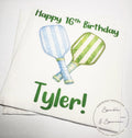 Pickleball Birthday Dinks and Drinks Pickleball Birthday Overserved Blue Green Personalized Cocktail, Luncheon or Dinner Napkins Set of 25