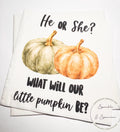 Fall Pumpkin Gender Reveal He or She What Will Little Pumpkin Green Orange Pumpkin Baby Shower Cocktail or Luncheon Napkins, Set of 25