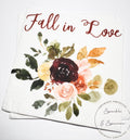 Fall in Love Fall Bridal Shower Fall Wedding Fall Baby Shower Autumn Floral Custom Cocktail, Luncheon or Dinner Napkins Set of 25