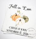 Fall in Love Fall Bridal Shower Fall Wedding Autumn Floral Neutral Fall Bridal Personalized Cocktail, Luncheon or Dinner Napkins Set of 25