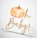 Pumpkin Oh Baby Shower Fall Pumpkin Baby Shower Orange Pumpkin Gender Reveal Pumpkin Oh Baby Cocktail, Luncheon or Dinner Napkins Set of 25