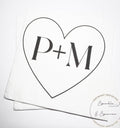 Personalized Wedding Napkins Custom Initial Napkins Black Heart Engagement Party Napkins Couple Monogram Bridal Shower Napkins Set of 25