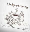 A Baby is Brewing Baby Shower Napkins Coffee Bar Baby Shower Decor Latte Neutral Baby Shower Cocktail, Luncheon or Dinner Napkins Set of 25