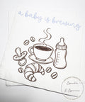 A Baby is Brewing Baby Shower Napkins Coffee Bar Baby Shower Decor Latte Boy Baby Shower Cocktail, Luncheon or Dinner Napkins Set of 25