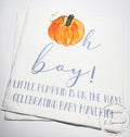 Pumpkin Oh Boy Baby Shower Napkins Little Pumpkin On The Way Pumpkin Baby Shower Personalized Fall Boy Baby Shower Napkins, Set of 25