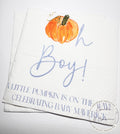 Pumpkin Oh Boy Baby Shower Napkins Little Pumpkin On The Way Pumpkin Baby Shower Personalized Fall Boy Baby Shower Napkins, Set of 25