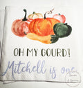 Oh my Gourd First Birthday Our Lil' Pumpkin is Turning 1 Little Pumpkin Fall First Birthday Personalized Cocktail Napkins, Set of 25