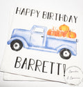 Blue Truck Pumpkin Birthday Napkins Pumpkin First Birthday Fall Boy Birthday Party Blue Truck Birthday Personalized Napkins, Set of 25