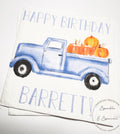 Blue Truck Pumpkin Birthday Napkins Pumpkin First Birthday Fall Boy Birthday Party Blue Truck Birthday Personalized Napkins, Set of 25