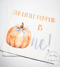 Pumpkin First Birthday Pumpkin Blue Bow Pumpkin One Birthday Blue Bow Pumpkin 1st Bday Cocktail, Luncheon or Dinner Napkins Set of 25
