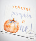 Pumpkin First Birthday Pumpkin Blue Bow Pumpkin One Birthday Blue Bow Pumpkin 1st Bday Cocktail, Luncheon or Dinner Napkins Set of 25