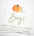 Oh Boy Pumpkin Napkins Fall Baby Shower Napkins Boy Neutral Green Pumpkin Baby Shower Fall Baby Shower Personalized Napkins, Set of 25