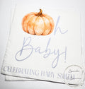 Oh Baby Pumpkin Napkins Fall Baby Shower Napkins Boy Blue Pumpkin Baby Shower Fall Boy Baby Shower Personalized Napkins, Set of 25
