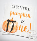 Our Little Pumpkin is One Pumpkin First Birthday Pumpkin Black Bow Pumpkin Halloween Birthday Cocktail, Luncheon or Dinner Napkins Set of 25