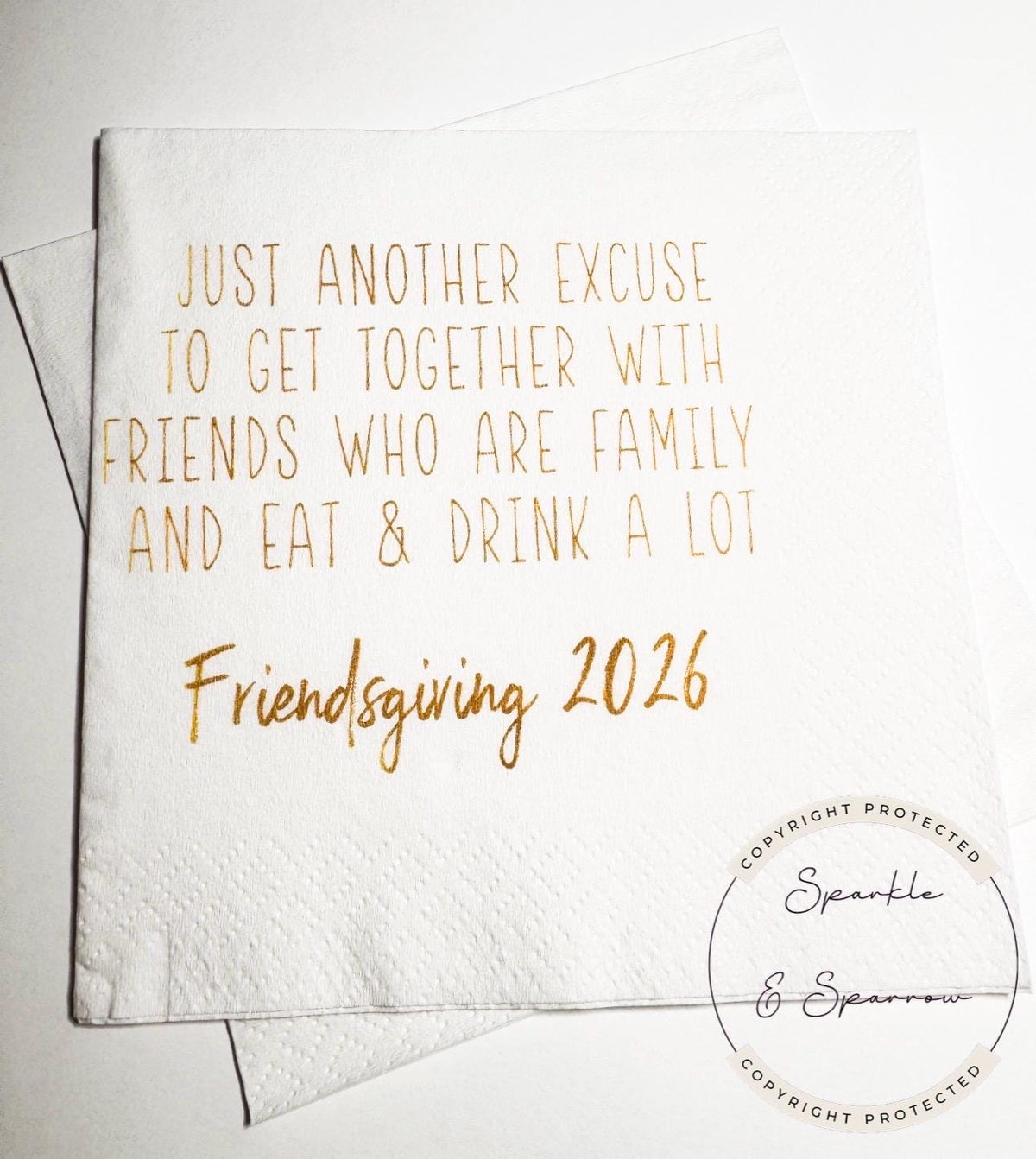 Friendsgiving Napkins Thanksgiving Party Napkins Holiday Hostess Gift Friendsgiving 2026 Fall Cocktail Napkins Friendsgiving Decor Set of 25