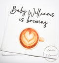 A Baby is Brewing Baby Shower Napkins Coffee Bar Baby Brunch Fall Baby Shower Latte Decor Personalized Cocktail Napkins, Set of 25