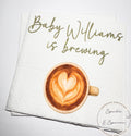 A Baby is Brewing Baby Shower Napkins Coffee Bar Baby Brunch Fall Baby Shower Latte Decor Personalized Cocktail Napkins, Set of 25