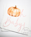 Pumpkin Oh Baby Shower Fall Pumpkin Baby Shower Orange Pink Girl Baby Shower Pumpkin Oh Baby Cocktail, Luncheon or Dinner Napkins Set of 25