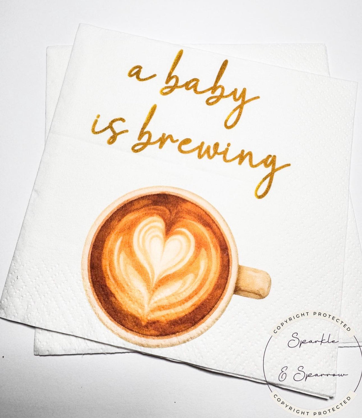 A Baby is Brewing Baby Shower Napkins Coffee Bar Baby Shower Decor Latte Neutral Baby Shower Cocktail, Luncheon or Dinner Napkins Set of 25