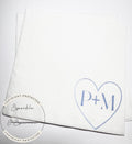 Heart Initials Wedding Napkin Bridal Shower Blue Bridal Shower Blue Wedding Personalized Cocktail, Luncheon or Dinner Napkins Set of 25
