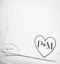 Personalized Wedding Napkins Custom Initial Napkins Black Heart Engagement Party Napkins Couple Monogram Bridal Shower Napkins Set of 25