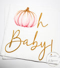 Pumpkin Baby Shower Napkins Oh Baby Pumpkin Fall Baby Shower Decor Pink Pumpkin Girl Baby Shower Little Pumpkin Shower Napkins, Set of 25