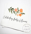 Personalized Cutie Baby Shower Napkins Clementine Little Cutie Baby Shower Decor Orange Peach Baby Shower Personalized Napkins Set of 25