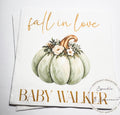 Fall in Love With Baby Fall Baby Shower Falling in Love Baby Pumpkin Baby Shower Personalized Cocktail, Luncheon or Dinner Napkins Set of 25