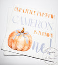 Pumpkin First Birthday Pumpkin Blue Bow Pumpkin One Birthday Blue Bow Pumpkin Personalized Cocktail, Luncheon or Dinner Napkins Set of 25