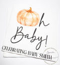 Oh Baby Pumpkin Napkins Fall Baby Shower Napkins Gender Neutral Pumpkin Baby Shower Fall Baby Shower Personalized Napkins, Set of 25