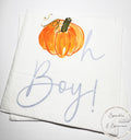 Oh Boy Pumpkin Napkins Fall Baby Shower Napkins Boy Blue Pumpkin Baby Shower Little Pumpkin Fall Baby Shower Napkins, Set of 25