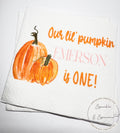 Our Lil Pumpkin First Birthday Pumpkin One Fall Birthday Little Pumpkin 1st Bday Personalized Cocktail, Luncheon or Dinner Napkins Set of 25