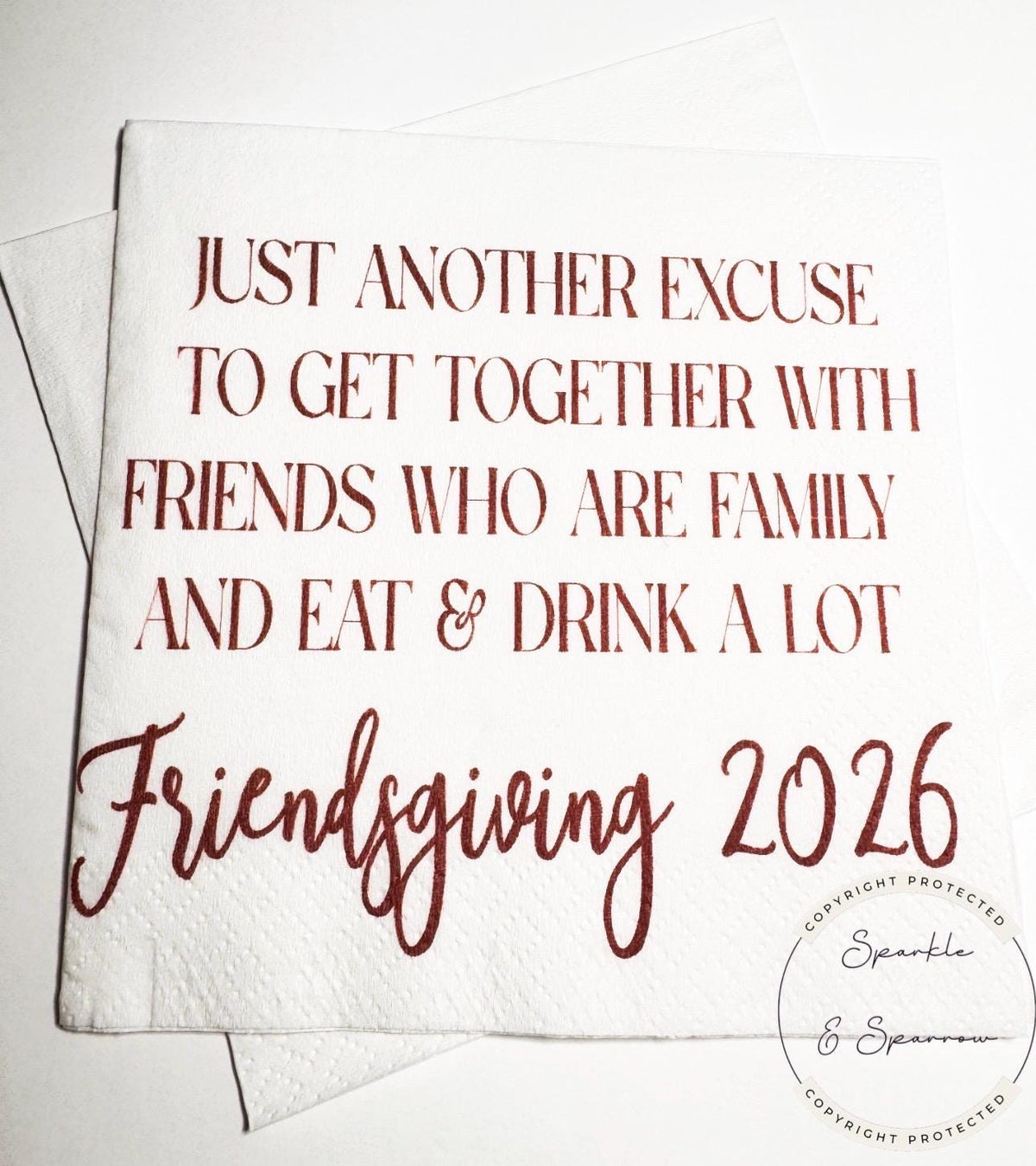 Friendsgiving Napkins Thanksgiving Party Napkins Holiday Hostess Gift Friendsgiving 2026 Fall Cocktail Napkins Friendsgiving Decor Set of 25
