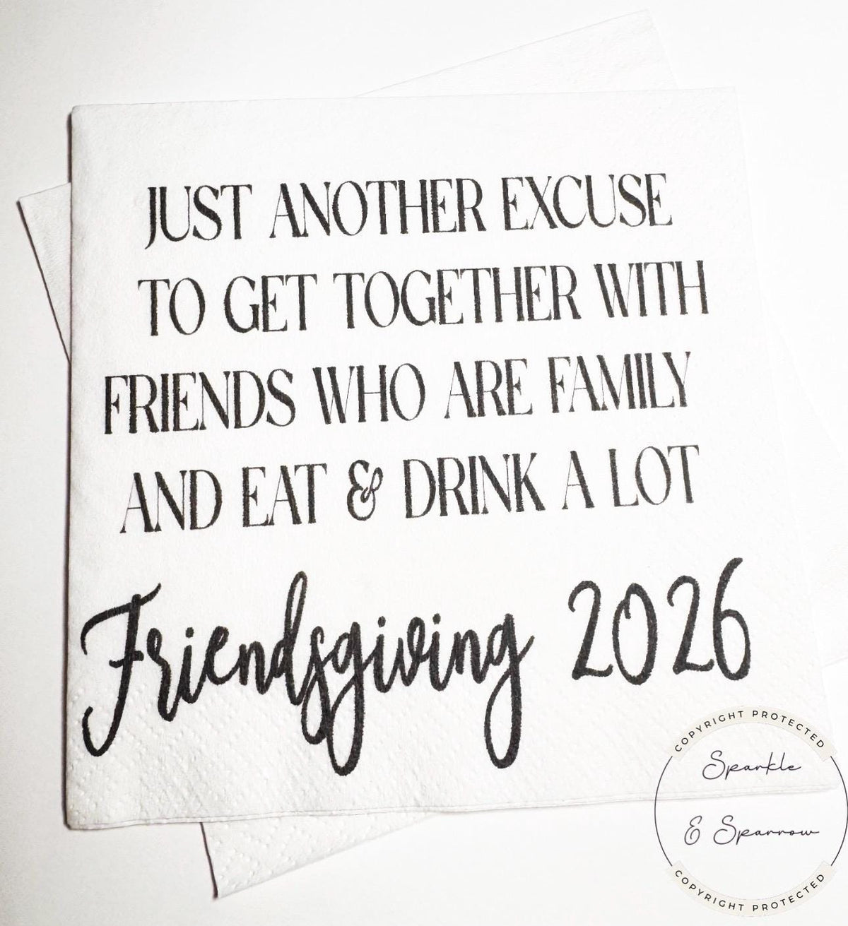 Friendsgiving Napkins Thanksgiving Party Napkins Holiday Hostess Gift Friendsgiving 2026 Fall Cocktail Napkins Friendsgiving Decor Set of 25