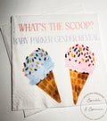 What’s the Scoop Gender Reveal Ice Cream Baby Reveal Pink Blue Ice Cream Personalized Cocktail, Luncheon or Dinner Napkins Set of 25