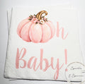 Pumpkin Oh Baby Shower Pumpkin Autumn Floral Baby Pink Gold Fall Pumpkin Girl Baby Shower Cocktail, Luncheon or Dinner Napkins Set of 25