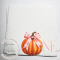 Pumpkin First Birthday Pumpkin Pink Bow Pumpkin One Birthday Pink Bow Pumpkin Girl 1st Bday Cocktail, Luncheon or Dinner Napkins Set of 25